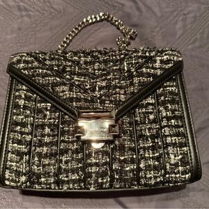 Michael Kors Black and White Tweed Crossbody Bag